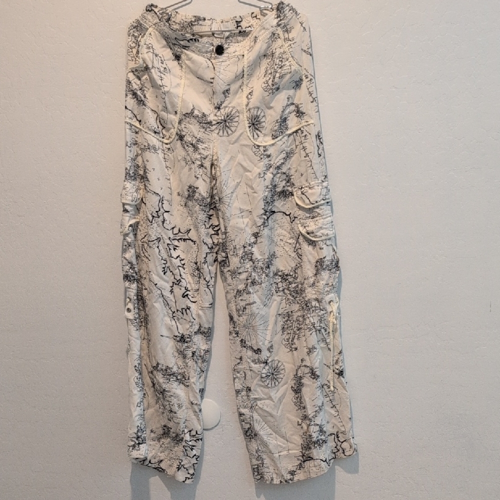 Anthropologie Black and White Patterned Pants
